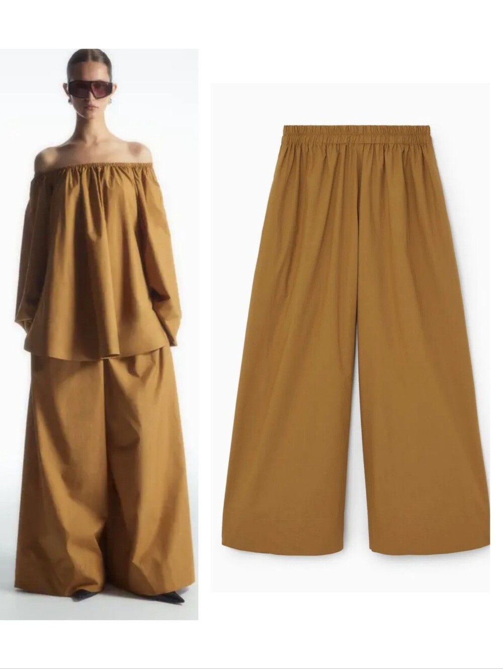 COS Gathered Wide-Leg Trousers​ Size Large